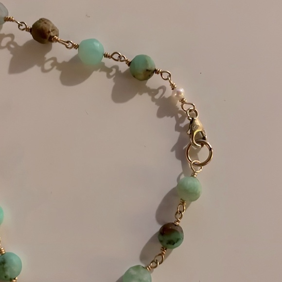 New design-Chrysoprase & Pearl necklace/bracelet - Picture 4 of 5